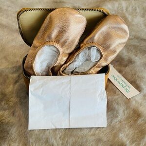 Sue London Rose Gold Pram Shoes